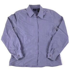 Laura Scott Womens Button Up Shirt Purple 10